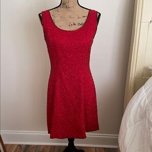 Laurence Kazar, Red sequined cocktail dress, size M, vintage